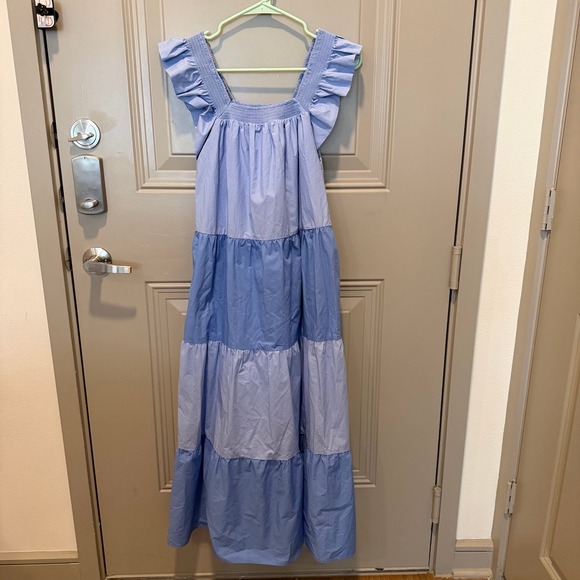 English Factory Sweetheart Color Block Maxi Dress Blue Size XS - Picture 2 of 4